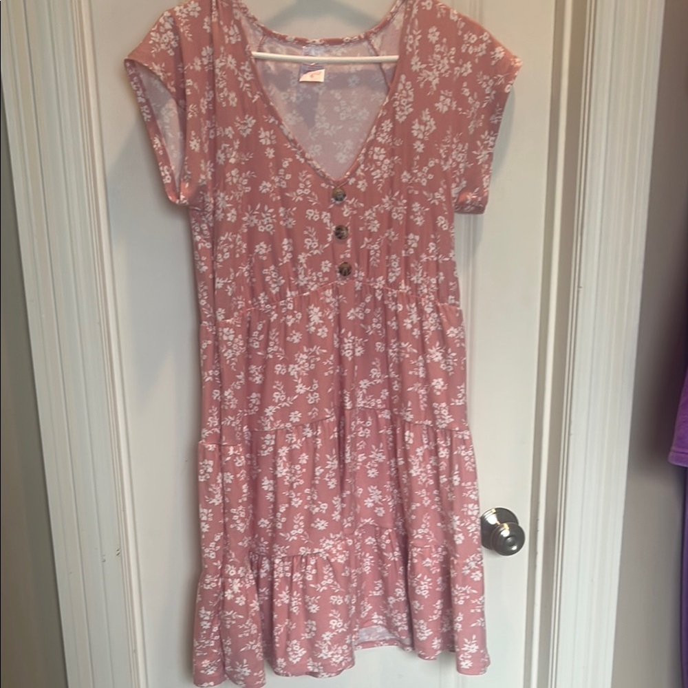 Floral Pink Kids Dress